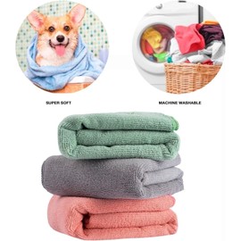 Microfiber Dog Towel, 3 PCS Pet Bathing Supplies Quick Drying Paw Towel, 50cm×100cm Quick Fast Drying Super Absorbent Lightweight Pet Bath Towels for Medium Dogs Cats Pets Shower