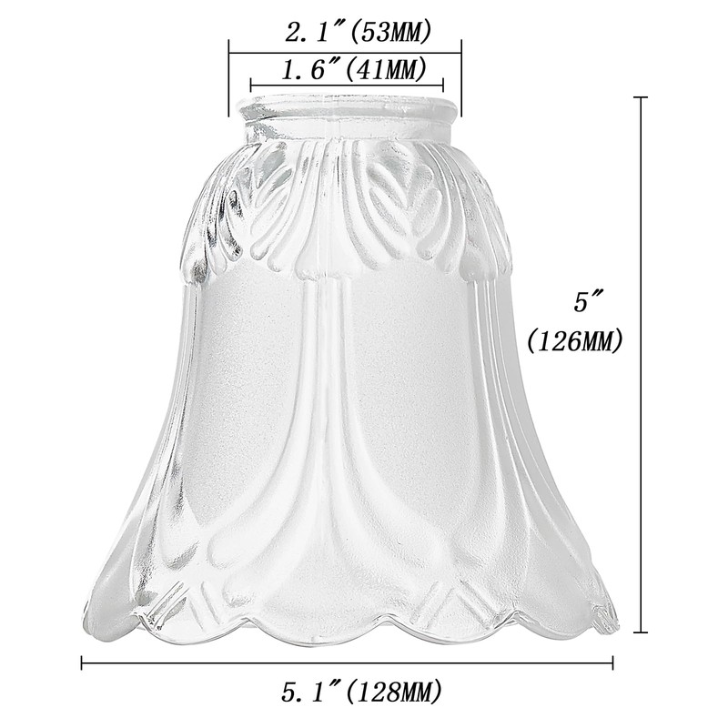 SHENGQINGTOP 4 Pack Clear & Frosted Glass Lamp Shade Replacement
