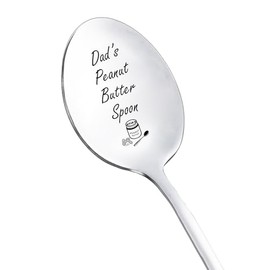 Peanut Butter Spoon Gifts for Women Men My Peanut Butter Gift Spoons for Mom Grandson Peanut Butter Lover Gifts Funny Engraved Stainless Steel Spoon for Coffee Tea Spoons