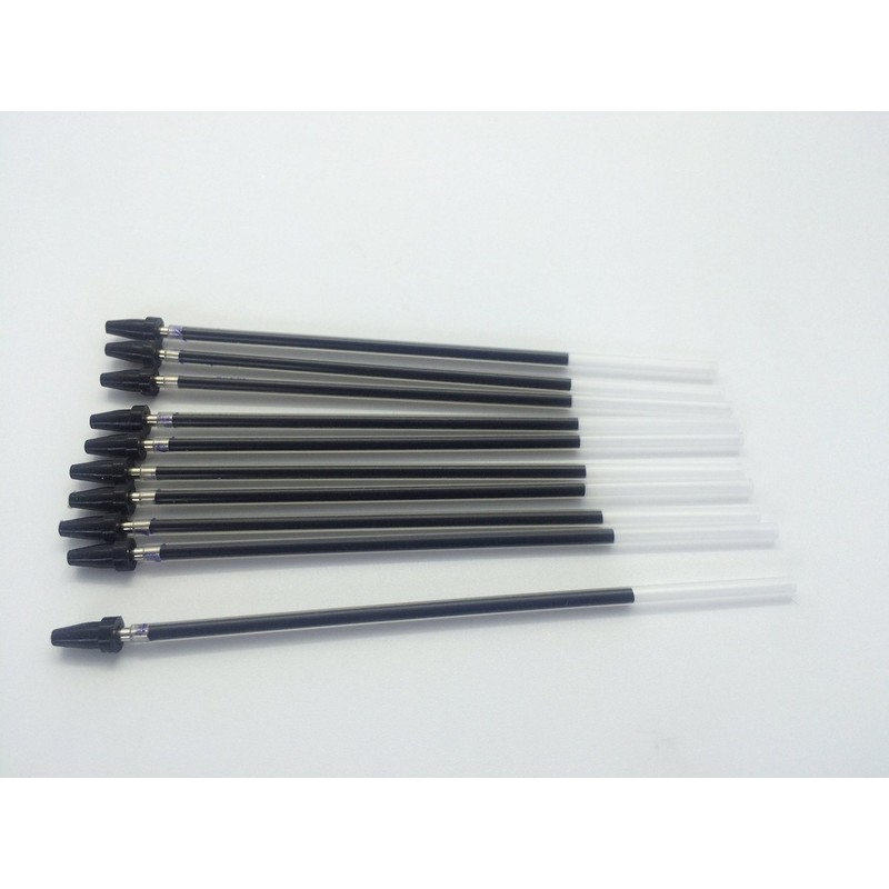 Pack of 10 Black Ink Ballpoint Pen Refills by Janrax