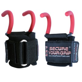 Best Weight Lifting Rod Hooks Heavy Duty Wrist Wraps Power Weight Lifting Training Gym Grips Straps Set of 2 (RED, WOMEN-Wrist Size Small/Medium)