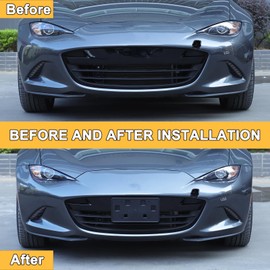 Soporte de marco de matrícula compatible con Mazda Miata MX-5 ND 2016-2025, marco de etiqueta ABS, parachoques delantero, kit de reubicación de montaje para placa de matrícula