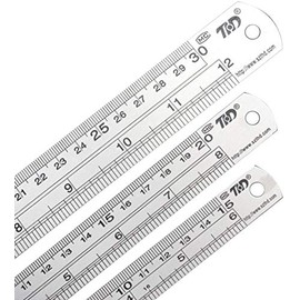 YEBMoo Metal Ruler Stainless Steel Ruler Straight Edge Measuring Tool (15 cm+20 cm+30 cm) 3 Pack Set (3xRuler)