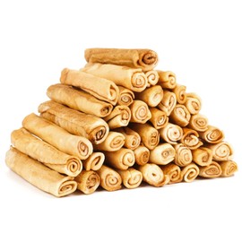 MON2SUN Dog Rawhide Rolls Twist Sticks 6-6.5 Inch Dog Chew Treats Chicken Flavor 40 Count for Puppy and Small Dogs