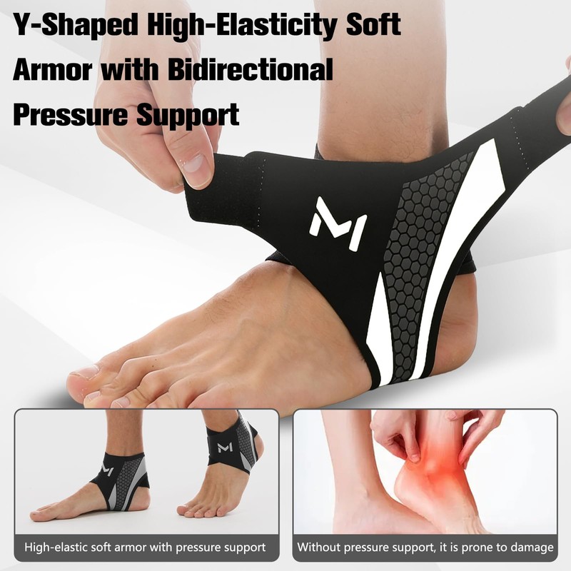 2 Pack Ankle Brace Compression Support Stabilizer for Men Women,