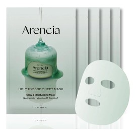 Hyssop Glow Sheet Mask - Paquete De 5, Hidratante, Brillante