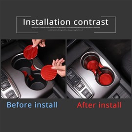 HIRUFAIT Central Control Cup Holder Slot Pad for Honda Pilot 2016-2022/ Ridgeline 2017-2023/ Passport 2019-2023, Carbon Fiber Car Center Consoles Cover Decals Protector Sticker Accessories, Red