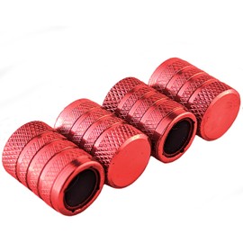 4 x Red Barrel Dust Caps | Universal Fit for Car, Bike & Motorbike Valves | Durable, Weather-Resistant Design for Secure Protection Against Dust, Dirt & Moisture | Easy to Install & Long-Lasting