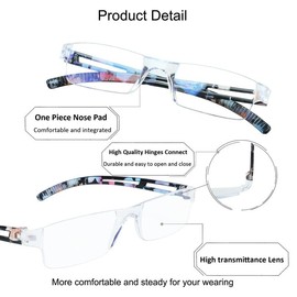 YEIN Reading Glasses 8 Pairs Blue Ligth Blocking Reading Glasses for Men and Women Fashion Square Frame Readers (4 Floral+4 Tortoise,+2.50)
