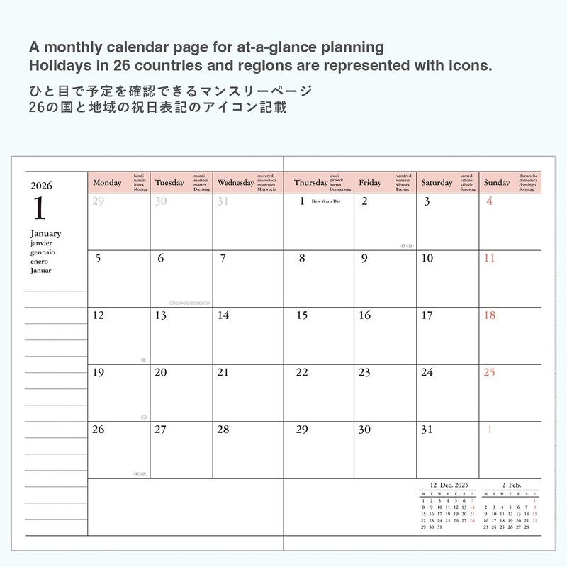 MARK'S 2025/26 Pocket Calendar, A6 Mountain, Blue: From September 2025