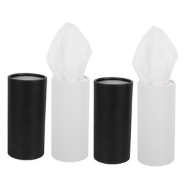 FRCOLOR 4pcs Portable Car Cylinder Tissue Holder Refillable Napkin Box for Cup Holders Soft Tissues for Cars Trucks Offices Travel Home Decor Versatile Use for Neat Spaces