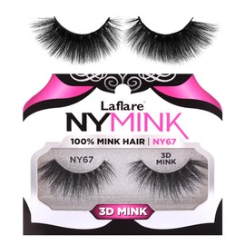Laflare 3D NY Mink Eyelashes, 100% Real Mink Hair Lashes, Luxury Makeup, Natural, Light, Trendy, Variety, Reusable, Multi layered Real Mink Hair Lashes (NY67)