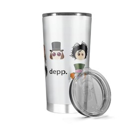 Stainless Steel Insulated Tumbler Depp. Cold Johnny Tea Depp Wine Characters Hot Coffee Iced Water Botter Gifts For Family And Friends, White, 20, 30oz