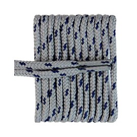 FeetPeople Round Shoe Laces for Boots/Shoes, Grey With Navy Chip, 45 in. x 1 Pair