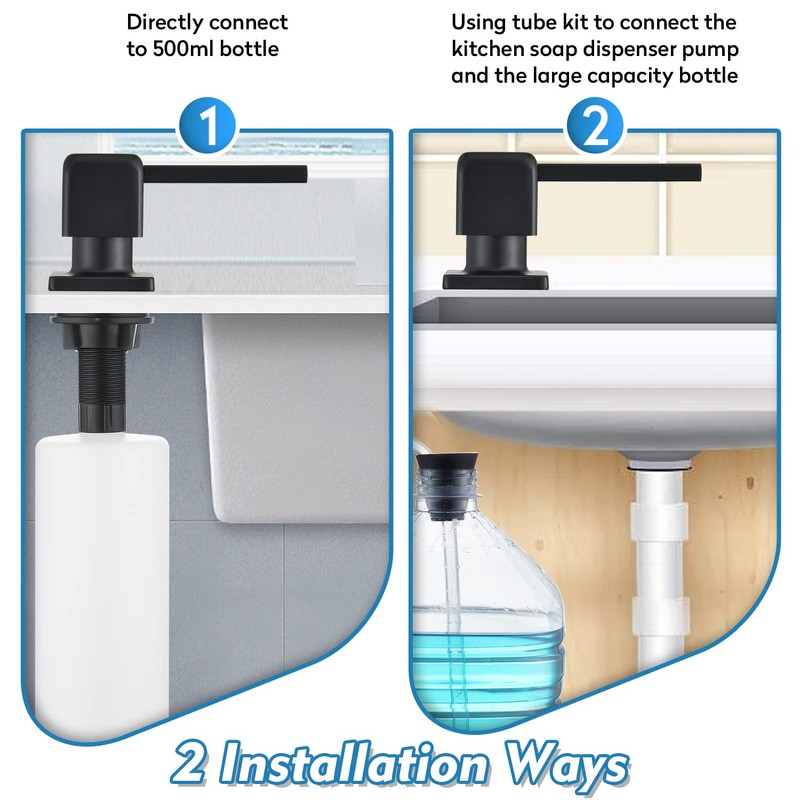 CREA Kitchen Sink Soap Dispenser, Built in Hand Soap Dispenser