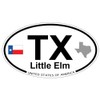 US Decal, Inc. Little Elm, Texas Oval Sticker with State