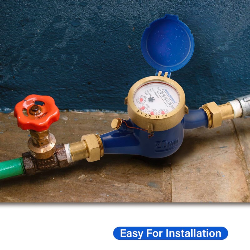 MEASUREMAN 3/4" Non-Pulsed Multi-Jet Cubic Meter Water Meter Brass Body