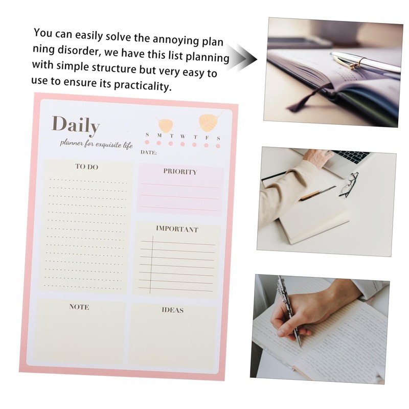 Ciieeo -do List Notepad Planner Tear-Off Daily Schedule Pad Compact