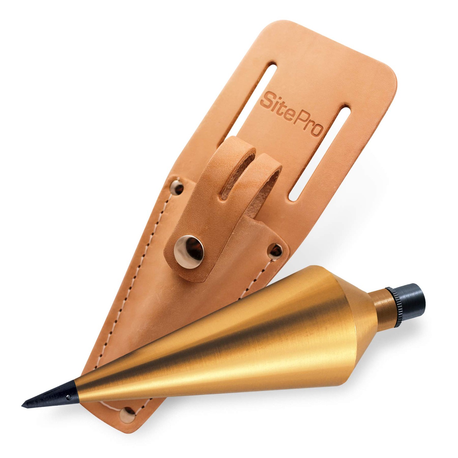 SitePro 24 oz Brass Plumb Bob with Leather Sheath,15-024S - ibspot.com