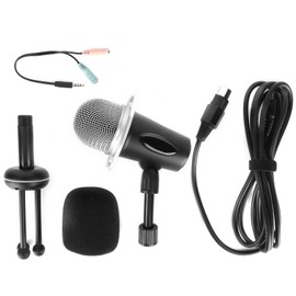 PC Microphone Portable Plug and Play Tripod Stand Studio Recording Microphone for Computer Smartphone PodcastingBlack