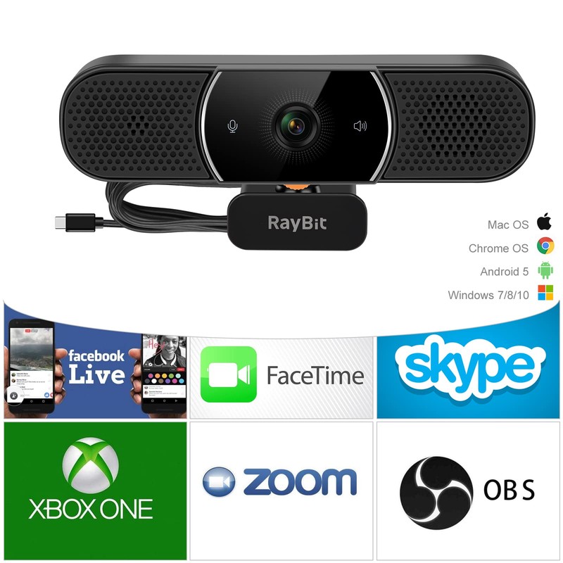RayBit 3 in 1 Webcam - 2K HD USB C