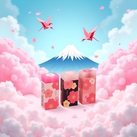 3 Pcs Pink Lovely Cherry Blossoms Rubber Erasers of Sakura Petal Sketch Painting Pencil Correction Tool School Office Stationery Supply Standard Pencil Erasers