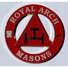 9021RAM [Royal Arch Masons] Heavy Alloy Auto Emblem for York Rite Freemasons 3 inches in Diameter