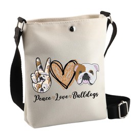 BDPWSS Bulldog Crossbody Purse French Bulldog Gift Peace Love Bulldogs Crossbody Bag English Bulldog Lover Gift Dog Mom Gift (Peace bulldog Cbag)