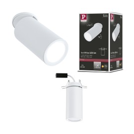 Paulmann Turnal 93086 LED Recessed Light Round 60 mm 90° 470 lm 3-Step Dim Round Including 1x 6 Watt Dimmable Recessed Spotlight White Matt Metal 2700 K Coin