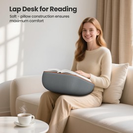 Tounee Book Stand - Ultra Soft Lap Beanbag Pillow for Books, Tablets, iPads & Kindle - Hands-Free Reading & Viewing in Bed/Couch - Reduces Neck Strain - Perfect for Book & E-Readers Lovers - Gray