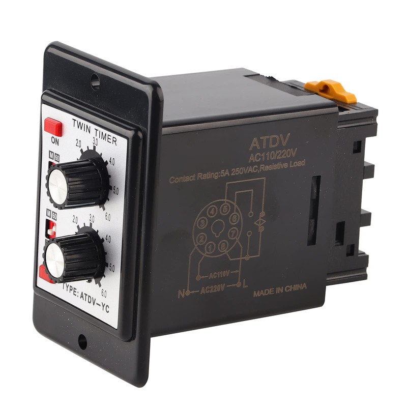 YWBL-WH Twin Timer Relay On Off Knob Control Time Switch