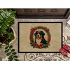 Caroline's Treasures DAC2319JMAT Bernese Mountain Dog Christmas Flowers Doormat Front