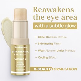 Skin Balance Vitamin C Ultra Shimmer Eye Balm – Dermatologist-Tested, Anti-Aging, Korean Skin Care – Reduces Dark Circles, Puffiness & Fine Lines – Vegan, Clean Beauty, Cruelty-Free – 0.52 FL. Oz