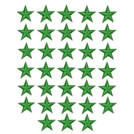 MSCFTFB - 33 parches de 5 estrellas para planchar o coser, bordados para ropa, chaquetas, mochilas, decoración (verde Navidad)