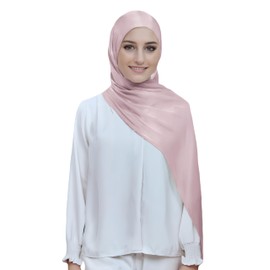 Lina & Lily Sheen Shimmer Women's Crepe Scarf Shawl Wrap Head Hijab Lightweight (Dusty Pink)