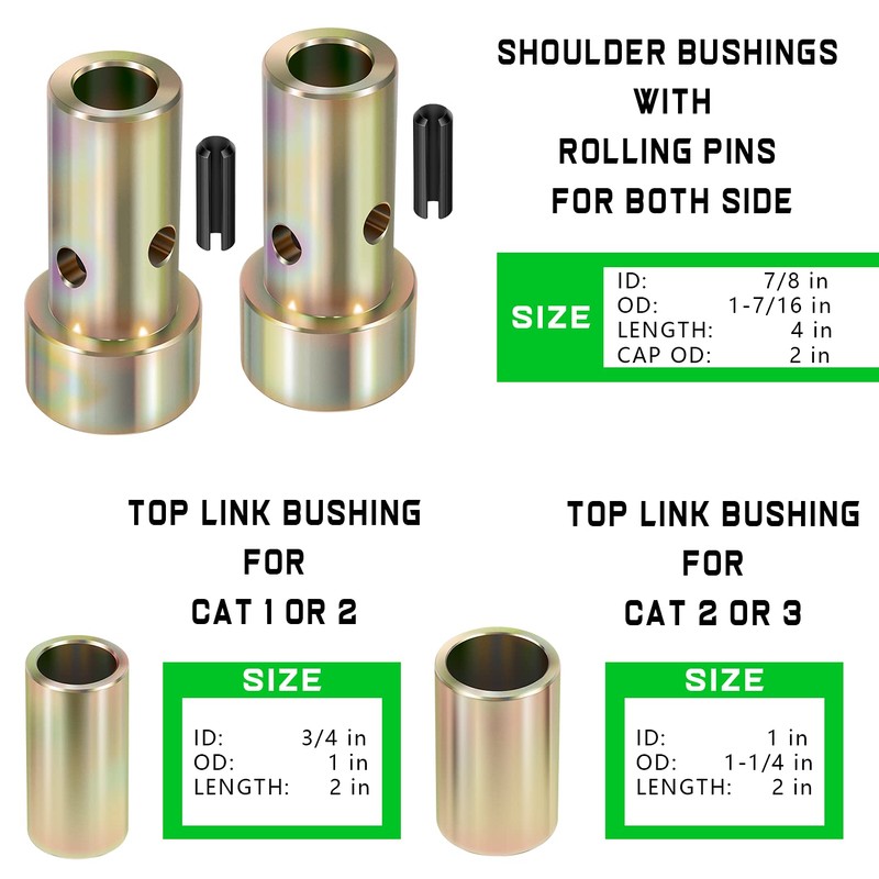 Yoursme 2 Pairs of Cat 1 Quick Hitch Adapter Bushing
