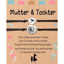 ENSTAB Daughter Gifts from Mum Bracelets Set with Gift Cards Gift for Daughter Birthday Christmas Mother's Day (2 Pieces Dandelion)