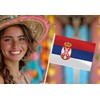Serbia Handheld Small Flag Set,10 PCS 5×8 Inch Mini Serbians