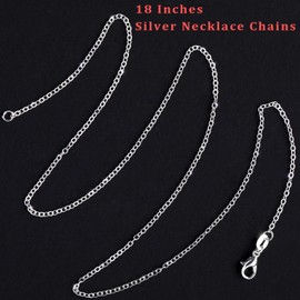 50 Pack Necklace Chains Bulk Silver Plated Cable Chain Pack for Jewellery Making 18 Inches