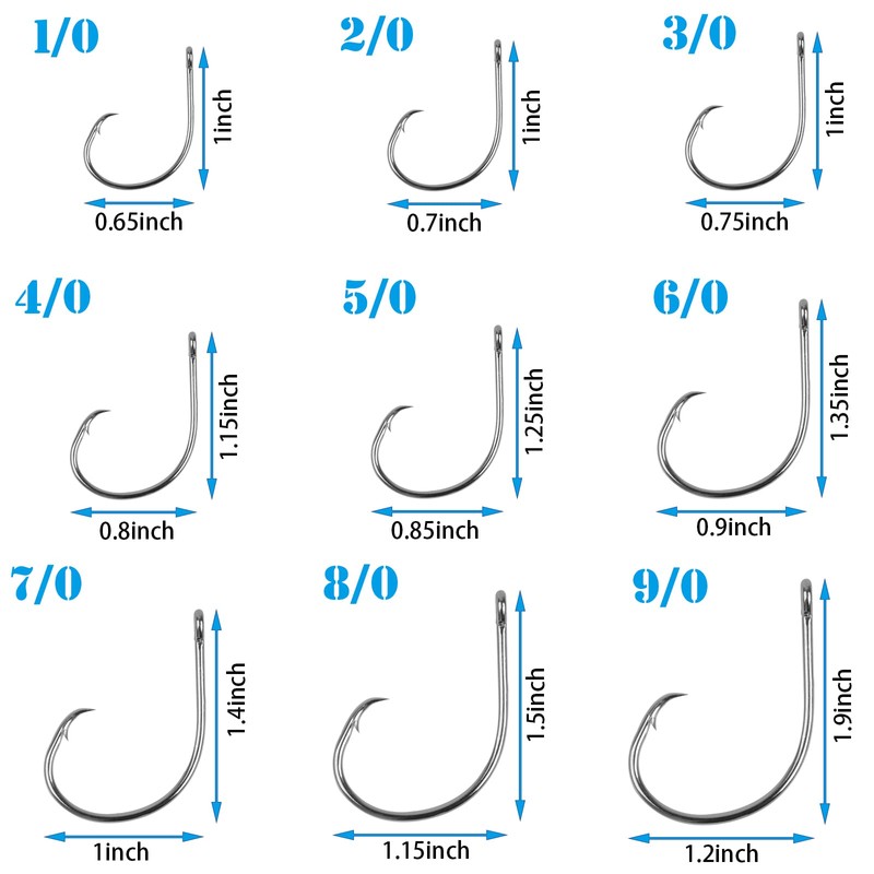 AGOOL Circle Hook Black High Carbon Steel Hook Chemically Sharpened
