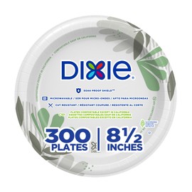 Dixie 8 1/2 Inch Medium-Weight Disposable Paper Plates, Pathways, 300 Count, Bulk Case, 6 Packs/50 Count Per Pack, (Georgia-Pacific #UX9P300)