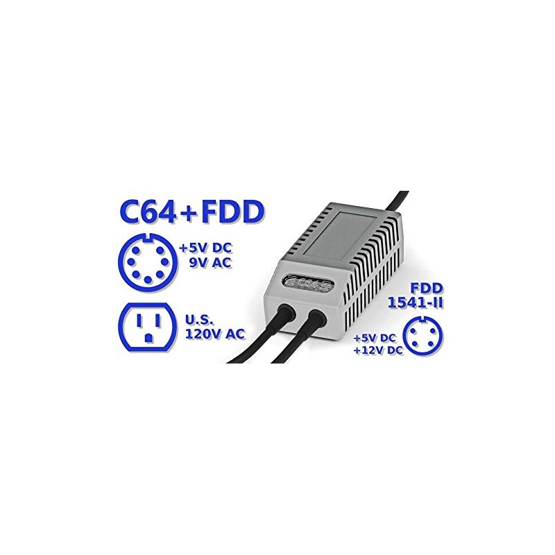 C64 FDD Dual PSU Modern Gray US - Replacement Commodore