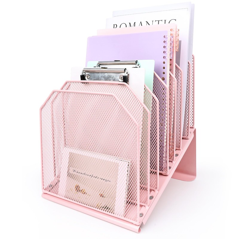 SUMMORO Inclined File Organizer for Desk, 7-Tier Vertical File Folder