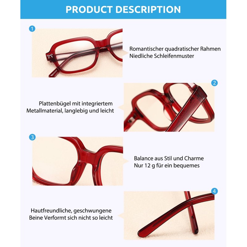 Firmoo Blue Light Filter Glasses Women Without Prescription Bow Pattern