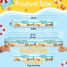 Boao 4 Pack Towel Bands for Beach Chair, Pool & Cruise Essentials, Elastic and Windproof, Towel Chair Clips Lounge Strap Holder, Cruise Ship Accessories (Beach)
