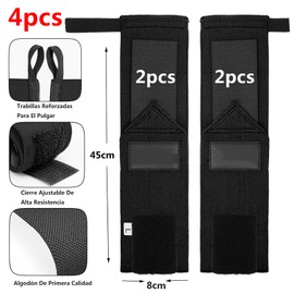 4Pcs Muñequeras Gym, Muñequeras Crossfit con Sujetador de Pulgar, Muñequeras Elásticas para Musculación, Boxeo, Calistenia, Gimnasio, Entrenamiento Cruzado, de Fuerza, Culturismo