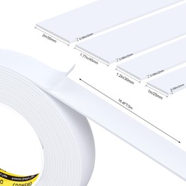 COUMENO Single-Sided Adhesive Foam Tape 1in x16.4FT Single-Sided Sealing Strip Foam Pad Sponge Tape Window Weatherproof, Self-Adhesive Insulation Sealing Tape (White)