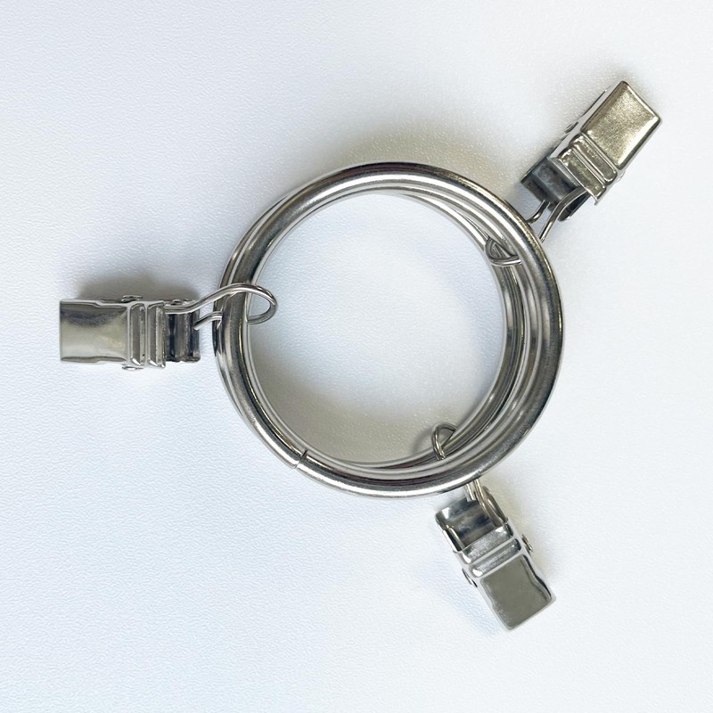 AMZSEVEN 40 Pack Metal Curtain Rings with Clips, Drapery Clips