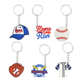 Eabdice Pack of 12 Sports Keychains, Sports Keychains, Sports Ball Keychains, Bulk Pack for Sports, Birthday, Party, Party Favors (, red