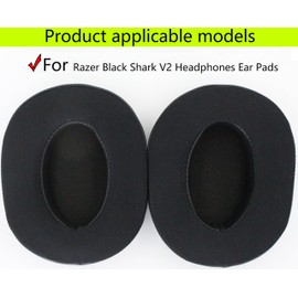 Replacement Ear Pads Compatible with Razer Blackshark V2 X Headphones Soft ice-Sensing Gel Combined with Memory Foam to Replace Ear Pads for Repair Accessories - Black